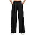 thumbnail image 2 of Qingpeng Womens Plus Size Wide Leg Pants High Waisted Elastic Palazzo Casual Pants Beach Trousers with Pockets, 2 of 7