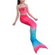 thumbnail image 3 of 3-piece set children girls mermaid tail swimming bikini top swimsuit swimwear-XK6994, 3 of 5