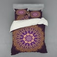 thumbnail image 2 of Ambesonne Mandala Bedding Set 3 Pcs, Round Folkloric Pattern, Twin, Violet Purple and Yellow, 2 of 3
