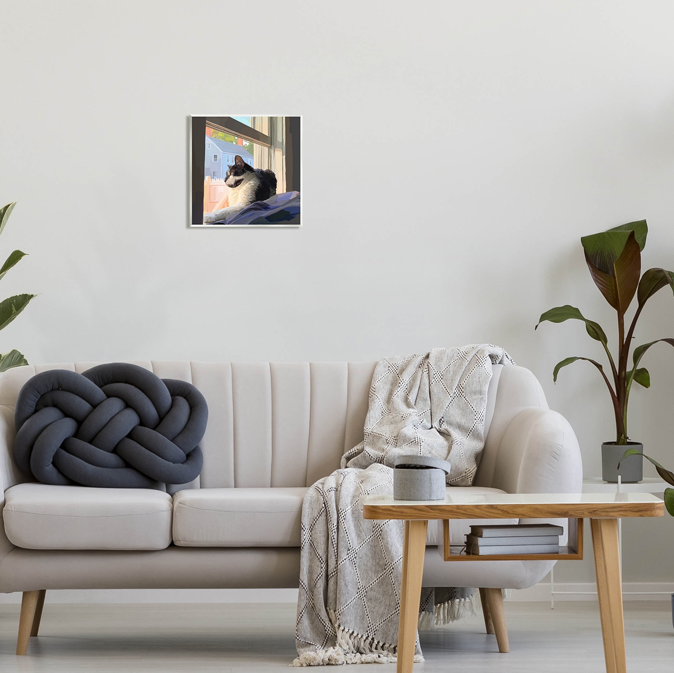 Stupell Industries Warm Sunlit Cat Neighborhood Windowsill Graphic Art Unframed Art Print Wall Art, Design by Emily Kalina