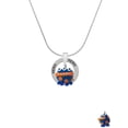 thumbnail image 2 of Delight Jewelry Resin Blue Alien with Orange Dots Hero Ring Charm Necklace, 18", 2 of 4