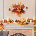thumbnail image 7 of Fall Candle Ring 14.96inch Artificial Maple Leaves Berries Candle Holders Small Wreath for Pillars Autumn Thanksgiving Halloween Wedding Table Centerpiece Farmhouse Decor, 7 of 7
