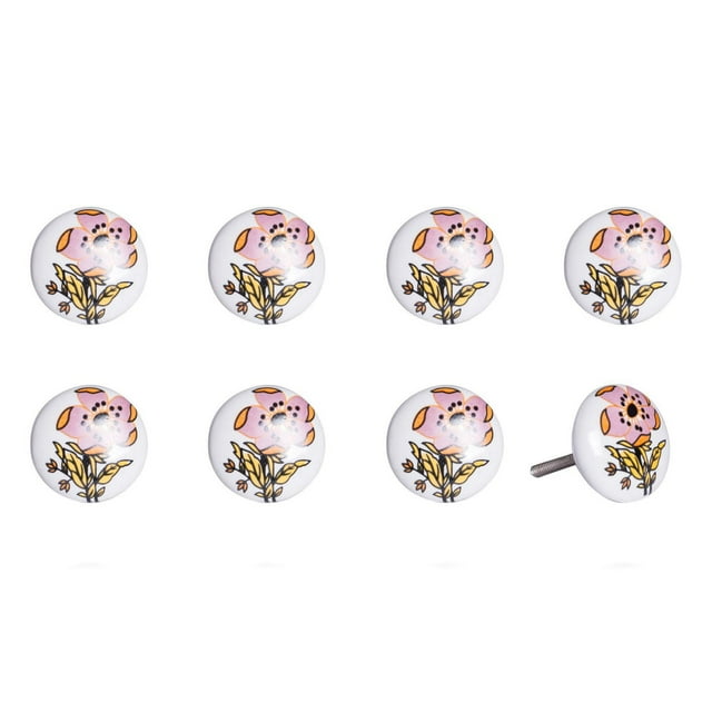 KNOB-IT VINTAGE HANDPAINTED CERAMIC KNOBS (8 Pack) K000001