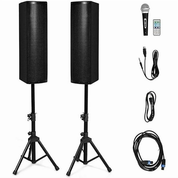 wonima11 Active 3-Way 6.5'' 2000W All-in-one PA Speaker DJ Loud Speaker with Bluetooth, USB/SD Card Input, MP3 FM Radio, Wireless Remote Control for Indoor Outdoor Party Wedding