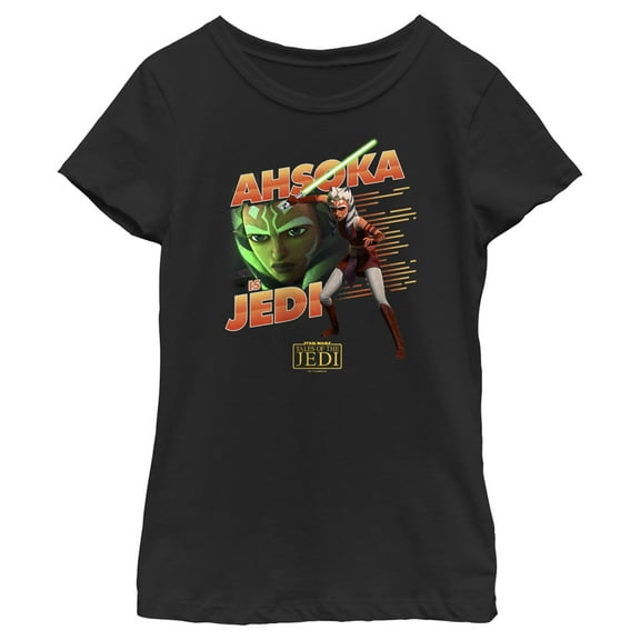 Girl's Star Wars: Tales of the Jedi Ahsoka is Jedi Graphic Tee Black Large