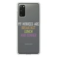 thumbnail image 1 of DistinctInk Clear Shockproof Hybrid Case for Galaxy S20 ULTRA / 5G (6.9" Screen) - TPU Bumper Acrylic Back Tempered Glass Screen Protector - My Hobbies Are Breakfast Lunch & Dinner, 1 of 2