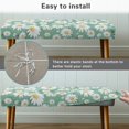 thumbnail image 5 of FKELYI Green Daisy Flower Print Dining Bench Cover for Bedroom Bench Seat Cushion Slipcover with Elastic Band Washable Furniture Protector for Living Room, 5 of 7