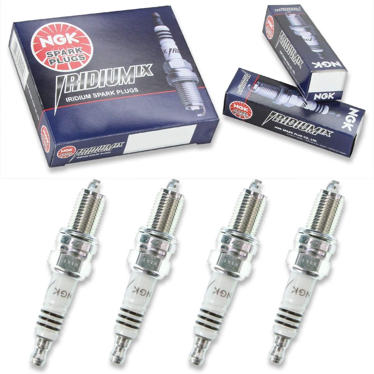 4 pc NGK 8196 Iridium IX Spark Plugs for 98069-5697Q-HE 99000-79L65-012 BY480-DCPR6 MZ602089 Ignition Wire Secondary Fits select: 1991-1993 BMW M5