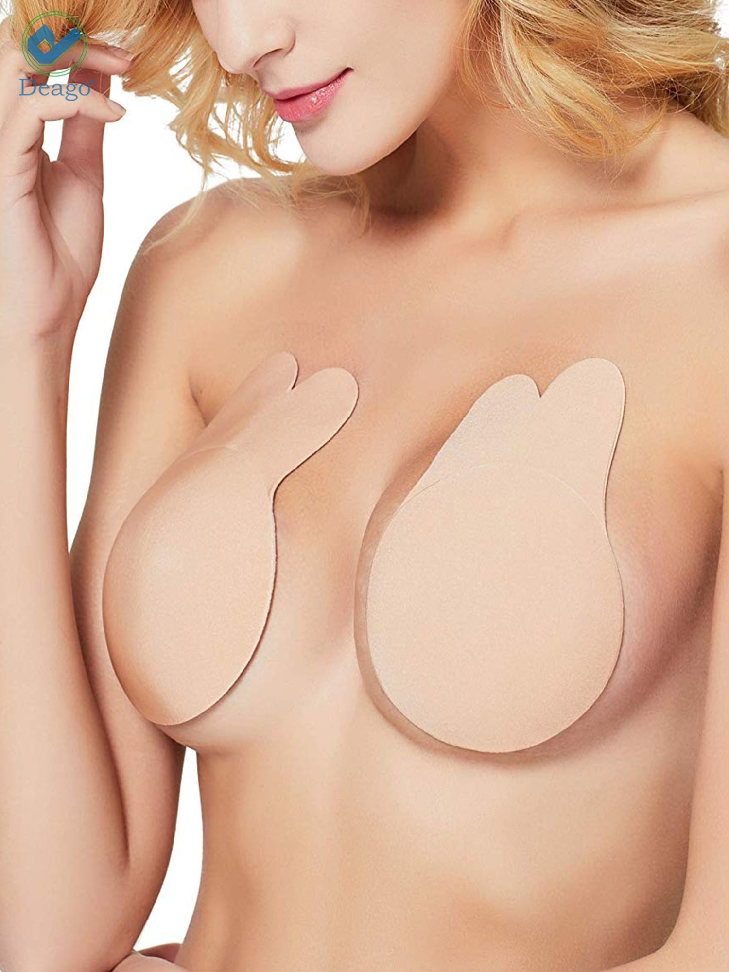 Deago 2 Pairs Adhesive Bra Invisible Bra Strapless Backless Breast