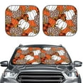thumbnail image 2 of Daiia Various Pumpkins Leopard Orange White 2PCS Car Windshield Sun Shade, Foldable Sun Shield for Car Front Window, Auto Sun Blocker Visor Protector Universal for Truck SUV Pickup-Large, 2 of 7