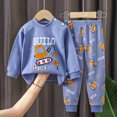thumbnail image 2 of HFHAPW Toddler Baby Girl Boy Outfit Crewneck Long Sleeve Shirt Pullover Tops and Pants 2 Piece Clothes Set Fall Winter, 2 of 4