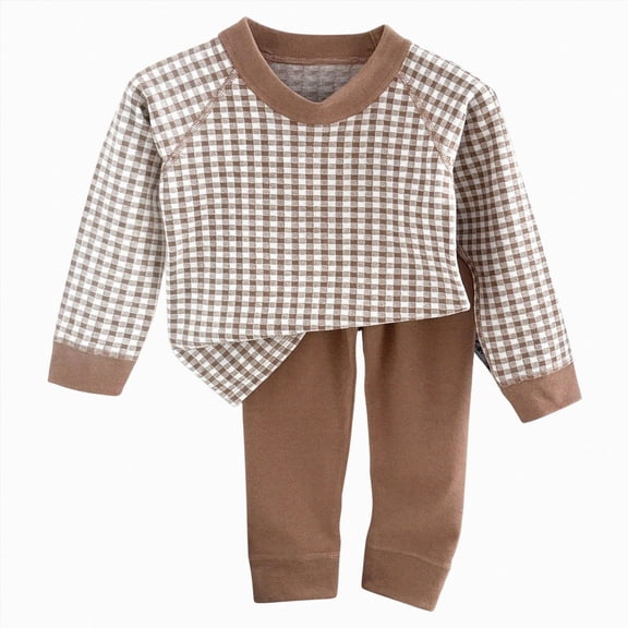 HFHAPW Little Girl Boys Pajamas for Toddler Clothes Set Cute Long Sleeve 2 Piece Kids Pjs Fall Winter Sleepwear