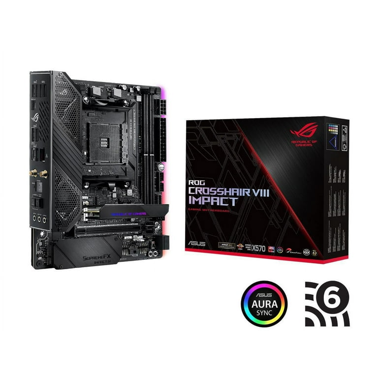 ASUS ROG Crosshair VIII Impact - Motherboard - Mini-DTX - Socket AM4 - AMD X570 Chipset - USB-C Gen2, USB 3.2 Gen 2 - Gigabit LAN, Wi-Fi 6, Bluetooth ASUS ROG Crosshair VIII Impact - Motherboard - Mini-DTX - Socket AM4 - AMD X570 Chipset - USB-C Gen2, USB 3.2 Gen 2 - Gigabit LAN, Wi-Fi 6, Bluetooth