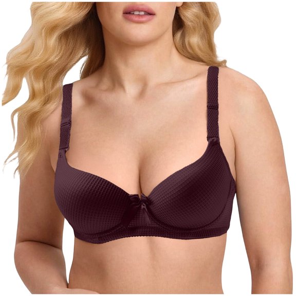 Betivan Women's T-Shirt Bra Molded Padded Hook Eye Full Coverage Underwired Everyday Bra Solid Color Basic Bras Steel Rim Underwear