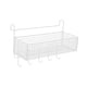 thumbnail image 3 of Cesta de almacenamiento colgante para mesita de noche, estante de hierro, organizador multiusos fácil de instalar Blanco con ganchos, 3 of 7