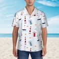 thumbnail image 2 of Balery Nautical Lighthouse Sailboat Camisas hawaianas de manga corta para hombre, camisas playeras de corte holgado, camisas de vacaciones con botones,3X-Large, 2 of 7