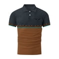 thumbnail image 5 of Blusa y camisa de manga corta con cuello vuelto para hombre, blusa de manga larga con solapa y botones estampados, blusa de poliéster para hombre, 5 of 5
