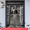thumbnail image 3 of 1pc 2D flat banners Halloween wooden window frame skull pattern door and window banner, Halloween skull window sticker, suitable for doors and windows, 3 of 6