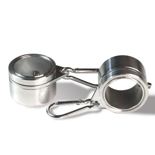 Anley 1" Aluminum Flagpole Mounting Rings Set - Anti Wrap 360° Rotatable Ring with Carabiners (Silver, Pack of 2)
