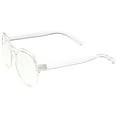 thumbnail image 3 of Modern Keyhole Nose Bridge Clear Lens Round Eyeglasses 55mm (Clear / Clear), 3 of 4