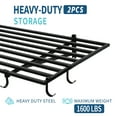 thumbnail image 3 of Heavy Duty Collapsible Garage Wall Shelves 2-Pack – 800 lbs Capacity Metal Storage Rack with Hooks – Wall Mounted Floating Shelving Unit for Garage, Utility Room, Sports Gear – 75.2x24 inch, 3 of 8
