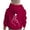 Red-b, variant on Hoodie for Girls 4-16 for School Letter Print Drawstring Preppy Pullover Tops Relaxed Outwear Coat with Pockets , Size 4-16
