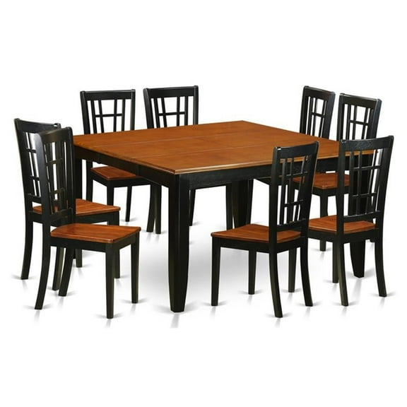 PFNI9-BCH-W 9 Pc Dining room set-Dining Table and 8 Wood Dining Chairs