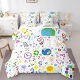 thumbnail image 1 of Mathematics Full Comforter Set - 7 Pieces Bed in a Bag Set,Physical Chemistry Math Bedding Sets Full with Science Students Globe Quilted Comforter,Flat Sheet,Fitted Sheet,Pillowcases, 1 of 5