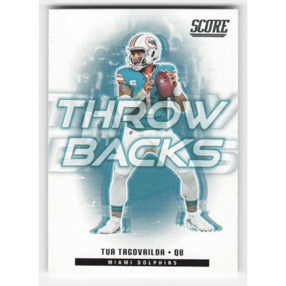 2025 Score Tua Tagovailoa #22 Throwbacks Red Miami Dolphins Football Card
