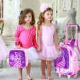 thumbnail image 6 of AGSDON 3PCS Rolling Backpack for Girls, Kids Roller Wheels Bookbag, Wheeled School Bag with Lunch Bag - Mermaid Pink, 6 of 11