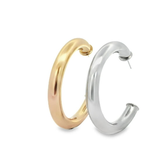 7mm Thick Chunky Open 50mm Hoop Earrings (J215)