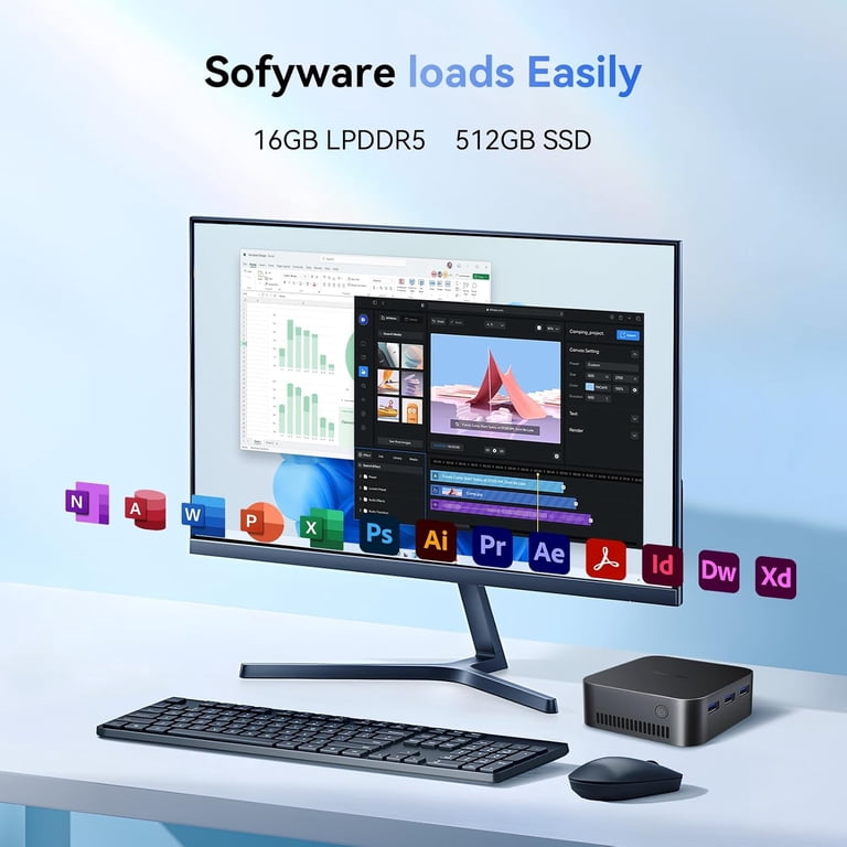 Blackview MP80 Mini PC Intel 12th N97, 16GB RAM, 512GB SSD