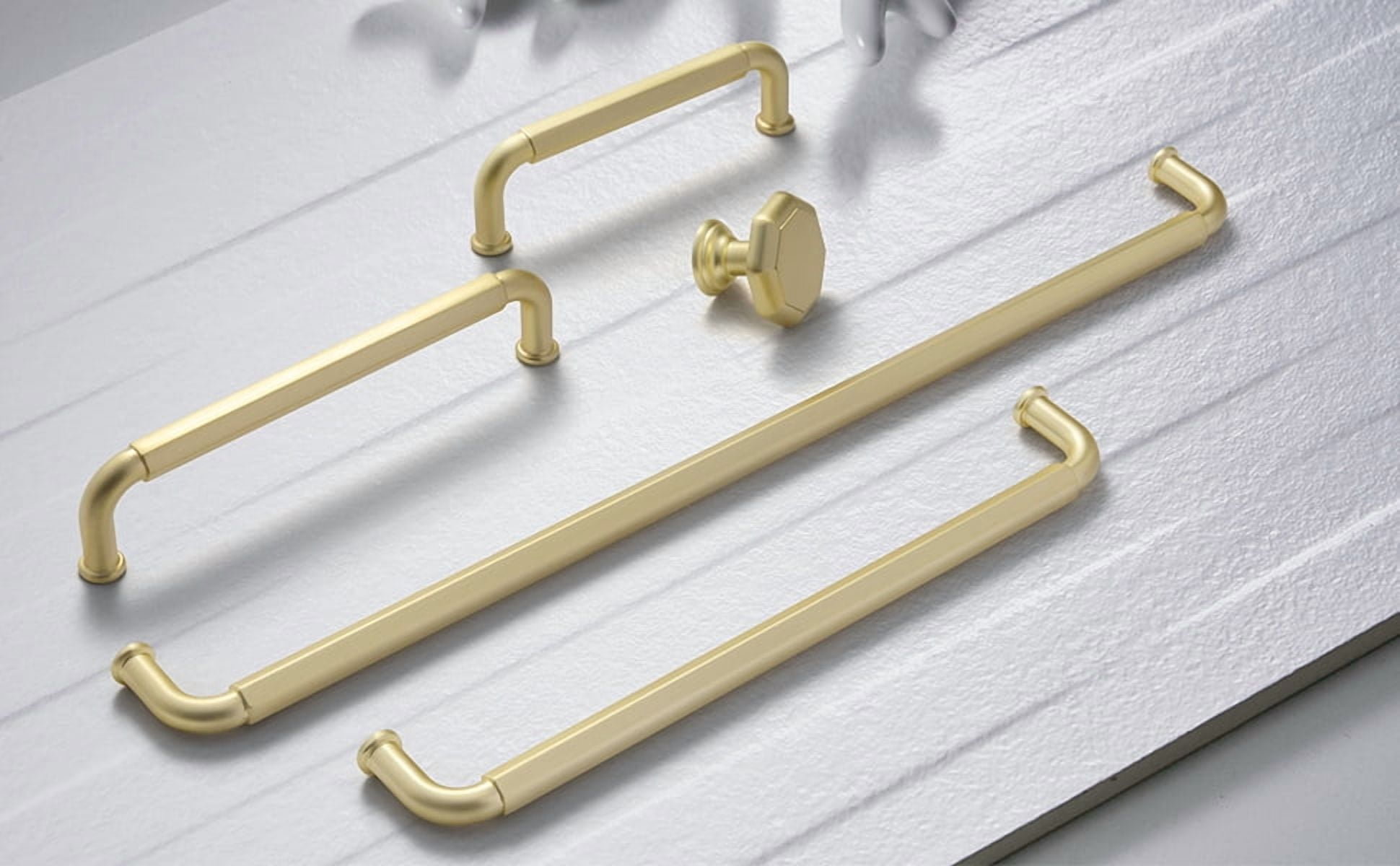 Goo-Ki 12-Pack Light Brushed Brass Kitchen Cabinet Knobs, Single Hole Zinc Alloy Drawer Knobs, Dresser Pulls Handles for Kitchen,Drawer,Cupboard & Wardrobe