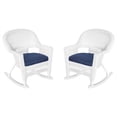 thumbnail image 1 of Pemberly Row Wicker / Rattan Rocker Chair in White/Blue (Set of 2), 1 of 6