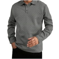 Xzbqbs Mens Polo Shirts Long Sleeve Casual Button Shirts Lightweight Pullover Shirts Classic Golf Shirts Dress Shirts for Men