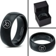 thumbnail image 4 of Tungsten Horoscope Taurus Band Ring 8mm Men Women Comfort Fit Black Dome Polished, 4 of 4