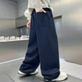 thumbnail image 5 of Girls Sweatpants,Boys Cargo Pants Adjustable Straight Leg Loose Fit Casual Trousers Big Kids Teenage Youth Comfortable Joggers,Girls Pants,Navy,12-13 Years, 5 of 6