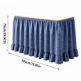 thumbnail image 3 of Bright Navy Check Ruffled Table Skirt, Reusable Wrap‑On Table Drape Curtain, Decorative Table Skirting For Buffet Tables, Dinner Gathering, Ceremony Stage Decoration (Navy), 3 of 6