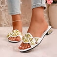 thumbnail image 5 of Women's Sandals Women's Fashionable Versatile Casual Plus-Size Shoes Spring/Summer Style Trendy Soft-Soled Open-Toe Flat Sandals For Outdoor Wear Beach Sandals.,White,38, 5 of 8