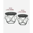 thumbnail image 2 of VASAGLE Small Coffee Table Set of 2, Round Coffee Table with Steel Frame, Side End for Living Room, Bedroom, Office, Charcoal Gray and Ink Black, 2 of 6