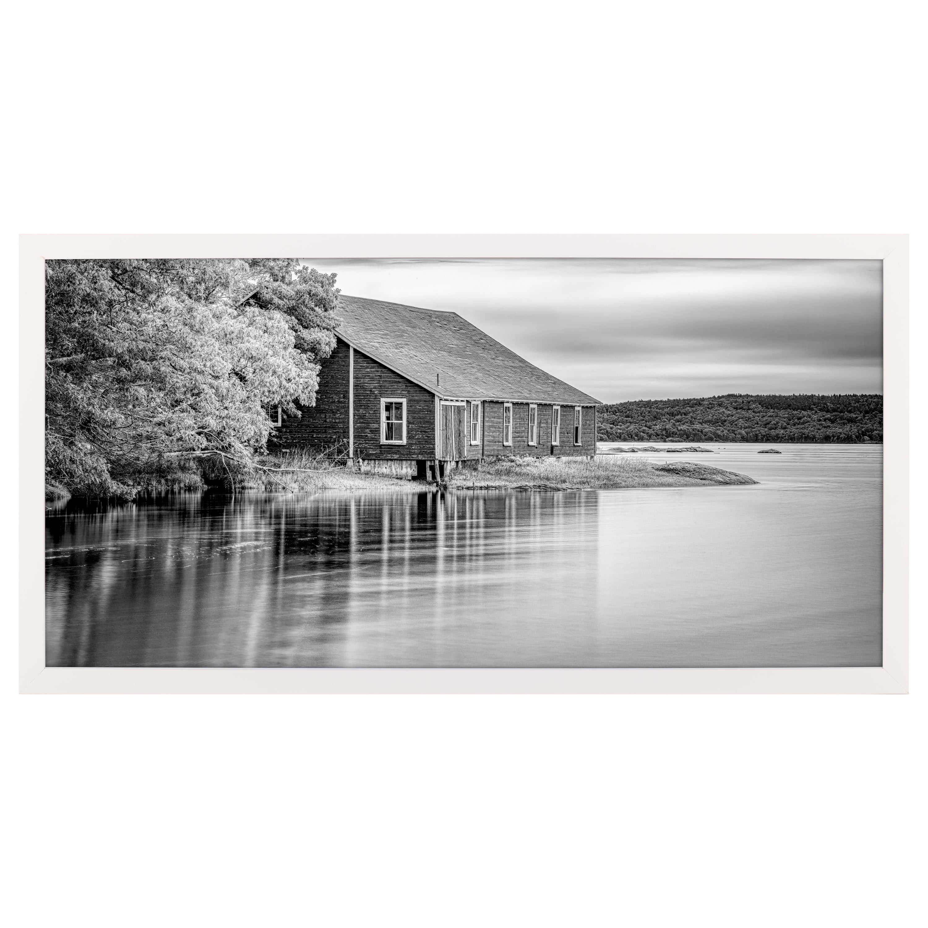 Snap White Wood Picture Frame Real Glass Wall Display 10" x 20" 1-pack