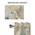 thumbnail image 6 of Teal Tulip Butterfly 2 Panel Kitchen Curtains for Small Windows, Beige Turquoise Floral Vintage Rustic Bathroom Tier Curtain, Short Window Treatment for Bedroom/Living Room 55"x36", 6 of 6