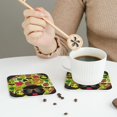 thumbnail image 6 of Disketp Black Head Woman With Mushroom Hair Funny Coasters,6 Pcs Leather Coasters With Holder, Perfect Housewarming Hostess Gifts,Protect Furniture From Water Marks Scratch And Damage, 6 of 9
