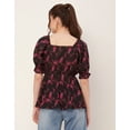 thumbnail image 4 of Moomaya Peplum Tops For Women, Printed Rayon Casual Top, 4 of 9
