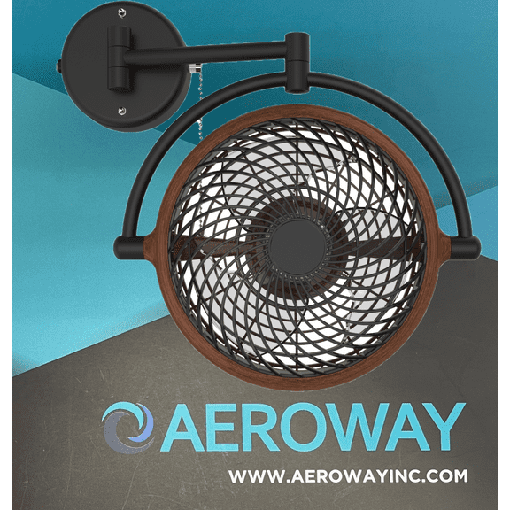 Circulation Fan with Adjustable Folding Arm / VIVI / Walnut Swivel U-00024 electric household fan type ALASKA since1950