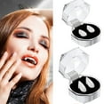 Vampire Teeth Kit Fang Dentures Teeth Pellets Adhesive Party