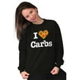 thumbnail image 4 of Love Heart Carbs Pizza Food Cute Women Plus Size Crewneck Sweatshirt Brisco Brands 2X, 4 of 5