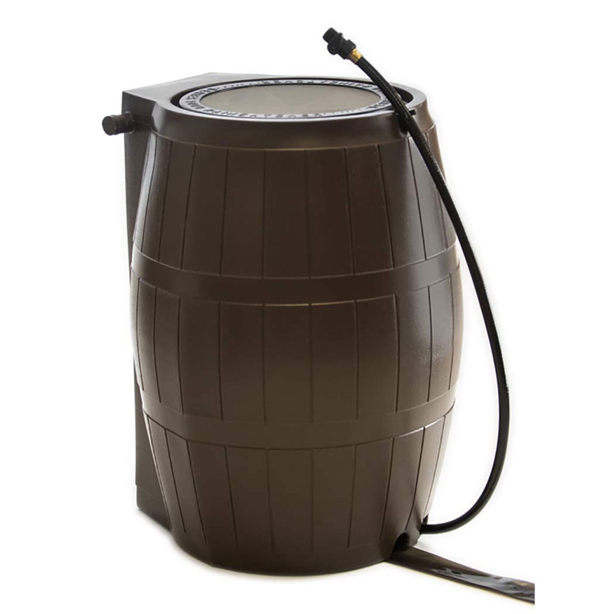 FCMP Outdoor 50-Gallon BPA Free Home Rain Water Barrel, Brown (4 Pack)