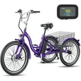 thumbnail image 3 of ABORON 24"/26" Electric Tricycle for Adults, 350W 36V Electric Trike Motorized, 7 Speeds 3 Wheels Electric Tricycle with Large Basket, 3 of 11