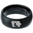 thumbnail image 2 of Tungsten Iowa Hawkeye State Windmill Band Ring 8mm Men Women Comfort Fit Black Dome Polished, 2 of 4